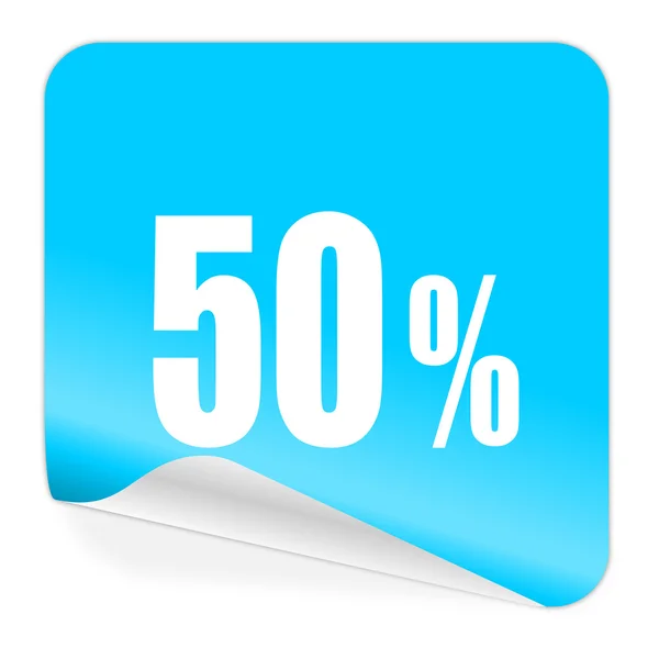 50 percent blue sticker icon — Stock Photo, Image