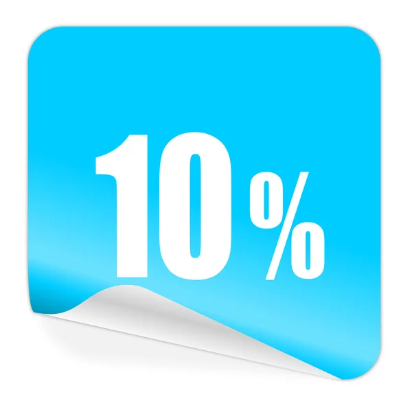 Ícone de adesivo azul de 10% — Fotografia de Stock