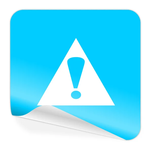 Exclamation sign blue sticker icon — Stock Photo, Image