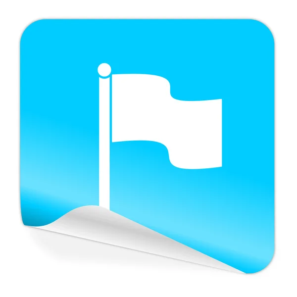 Ícone de etiqueta azul bandeira — Fotografia de Stock