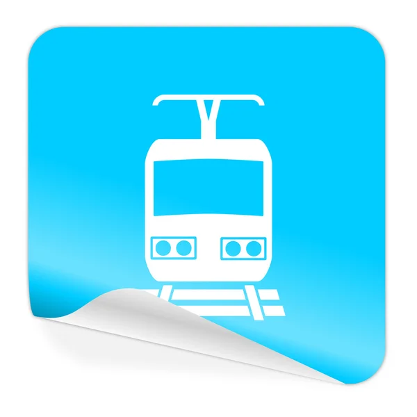 Tren icono etiqueta azul — Foto de Stock