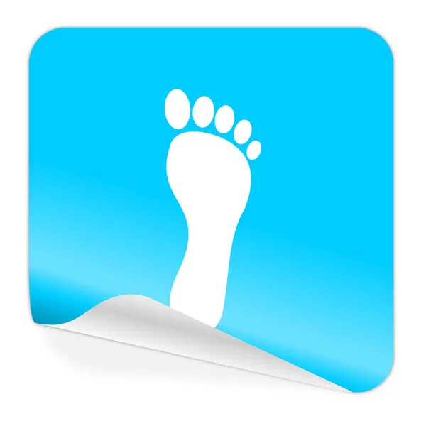 Foot blue sticker icon — Stock Photo, Image