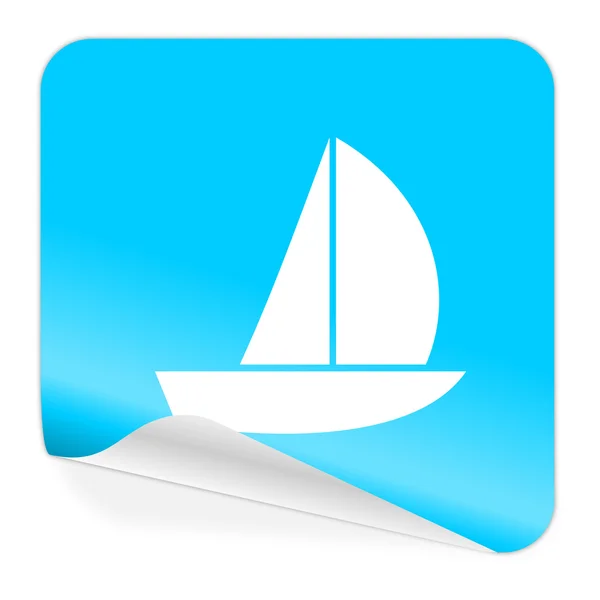 Yacht blå klistermärket ikonen — Stockfoto