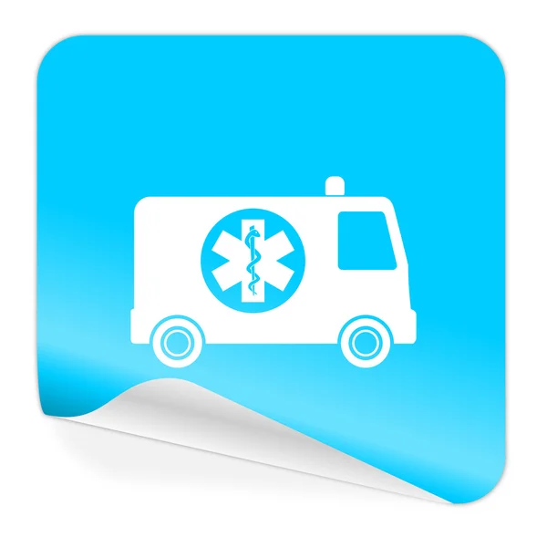 Ambulance blauwe sticker pictogram — Stockfoto