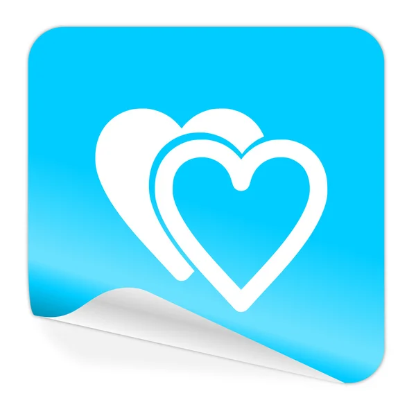 Amor icono etiqueta azul — Foto de Stock
