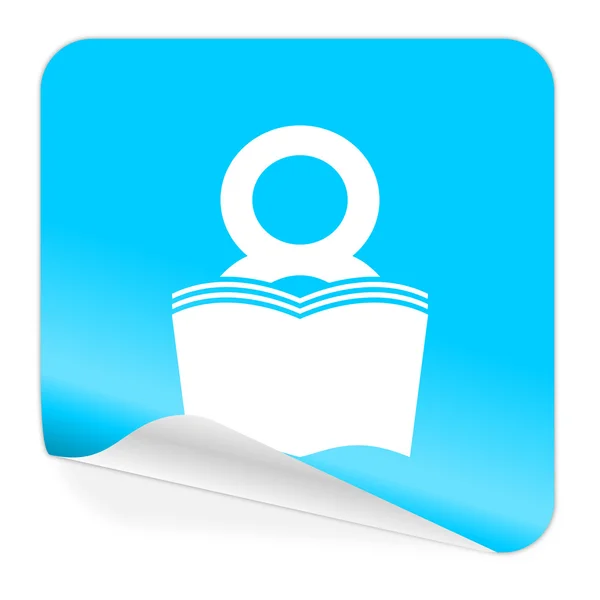 Book blue sticker icon — Stock Photo, Image