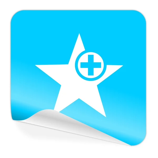 Yıldız mavi etiket simgesi — Stok fotoğraf
