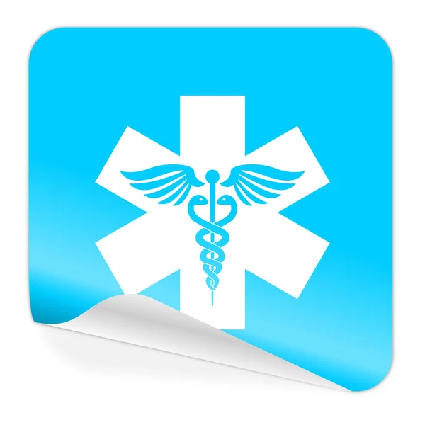 Emergency blue sticker icon — Stock Photo, Image