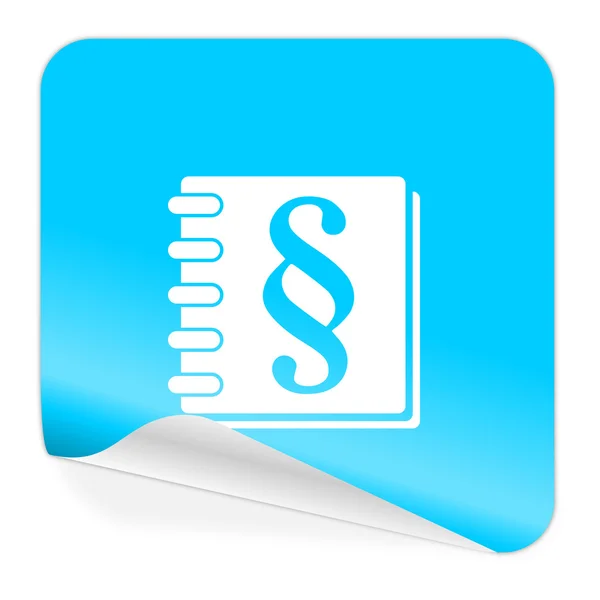 Wet blauwe sticker pictogram — Stockfoto