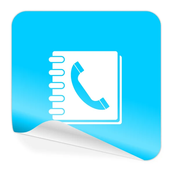 Telefoonboek blauwe sticker pictogram — Stockfoto