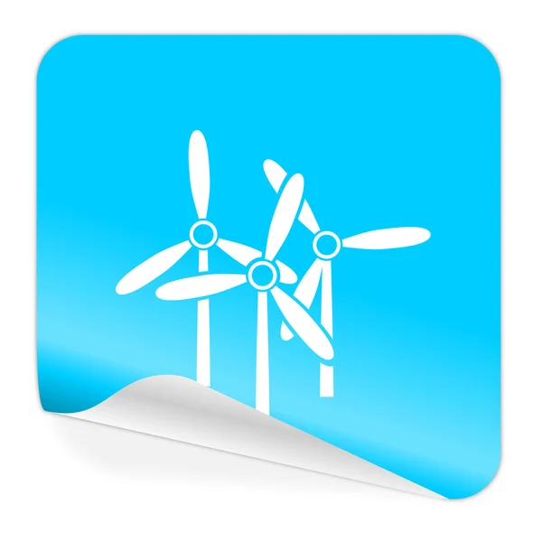 Väderkvarn blå klistermärket ikonen — Stockfoto