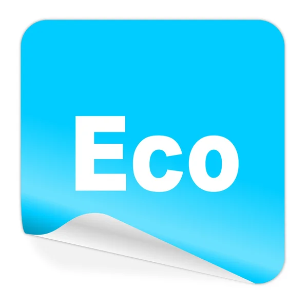 Etiqueta engomada eco azul icono —  Fotos de Stock