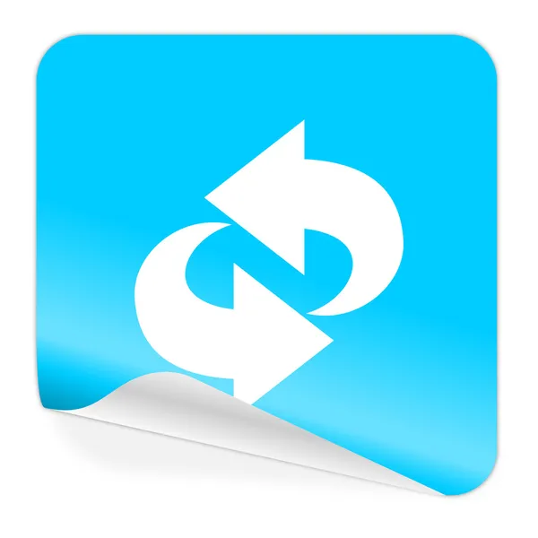 Rotation blå klistermärket ikonen — Stockfoto