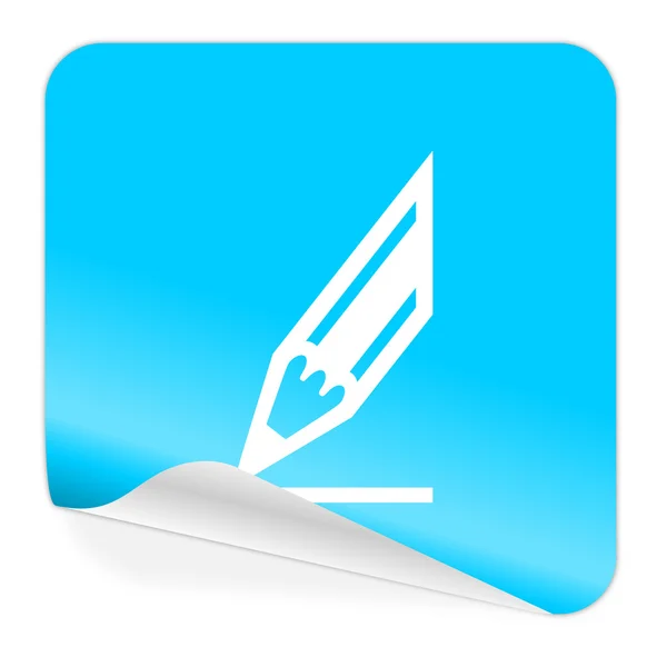Kalem mavi etiket simgesi — Stok fotoğraf