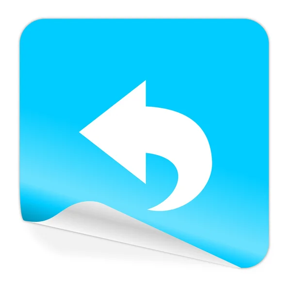 Tillbaka blå klistermärket ikonen — Stockfoto
