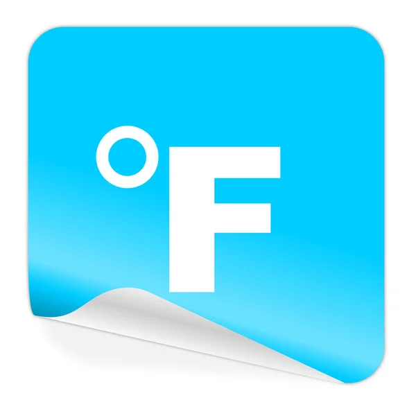 Fahrenheit blue sticker icon — Stock Photo, Image