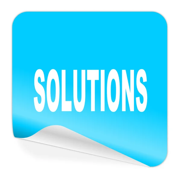 Solutions blue sticker icon — Stock Photo, Image