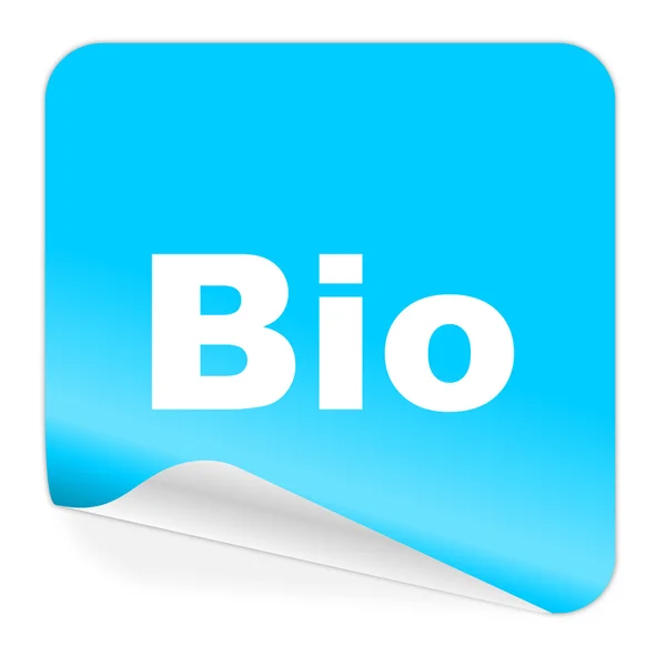 Bio icono etiqueta azul —  Fotos de Stock