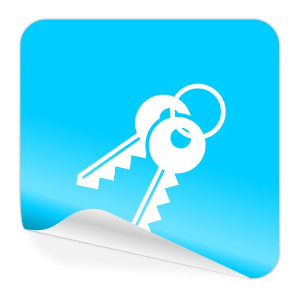 Ícone de etiqueta azul chaves — Fotografia de Stock