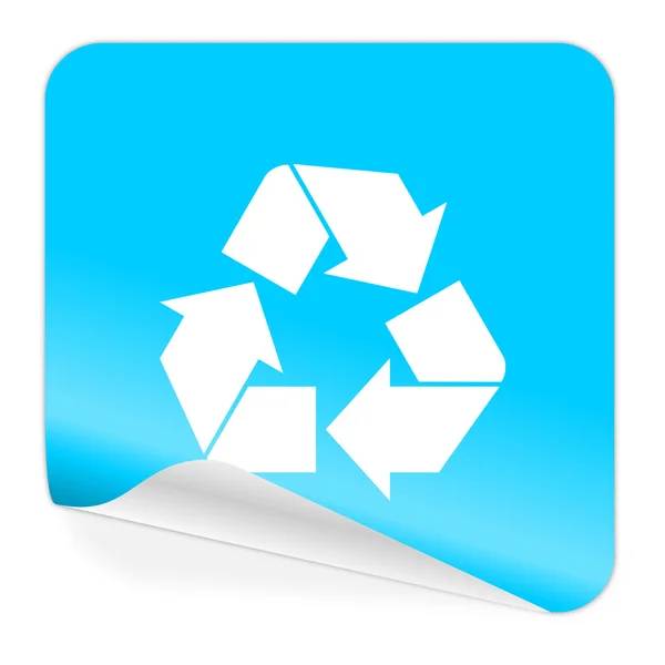 Recycle blauwe sticker pictogram — Stockfoto