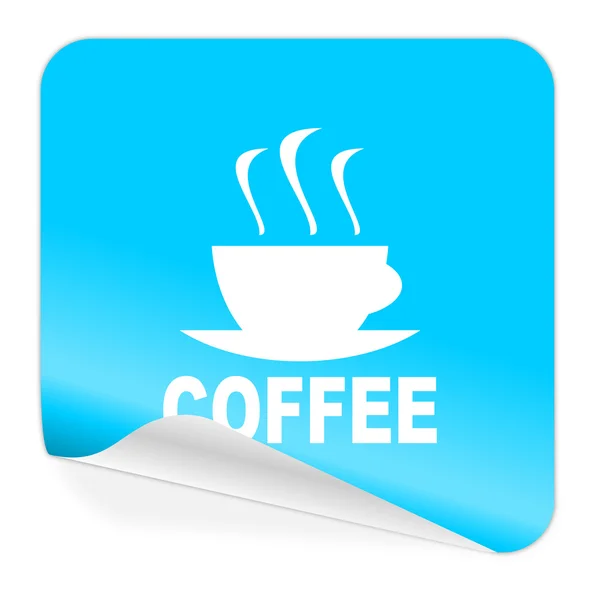 Espresso icono etiqueta azul — Foto de Stock