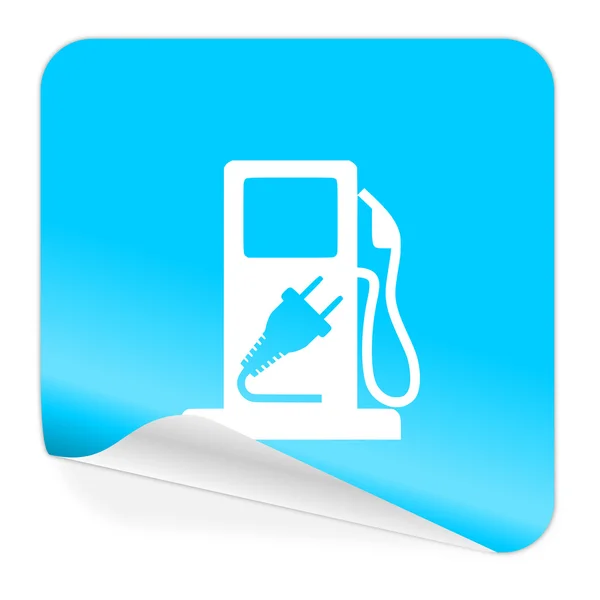 Adesivo carburante blu icona — Foto Stock