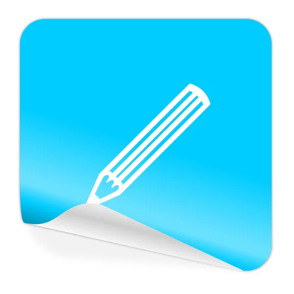 Pencil blue sticker icon — Stock Photo, Image