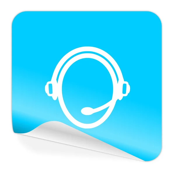 Customer service blue sticker icon — Stock Photo, Image