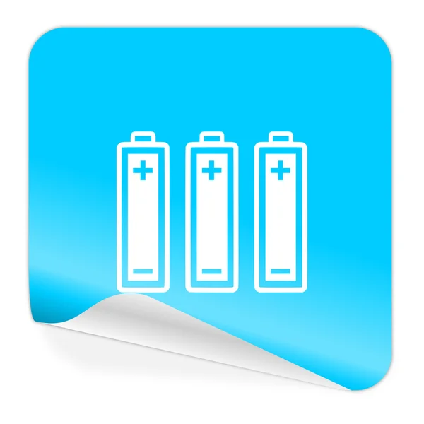 Battery blue sticker icon — Stock Photo, Image