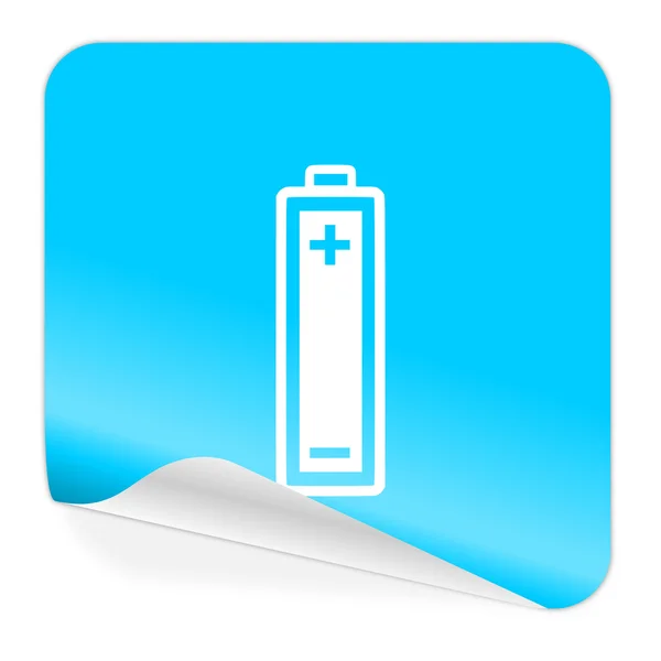 Battery blue sticker icon — Stock Photo, Image