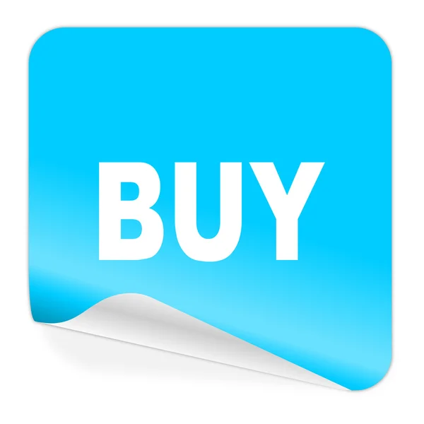 Comprar ícone de etiqueta azul — Fotografia de Stock