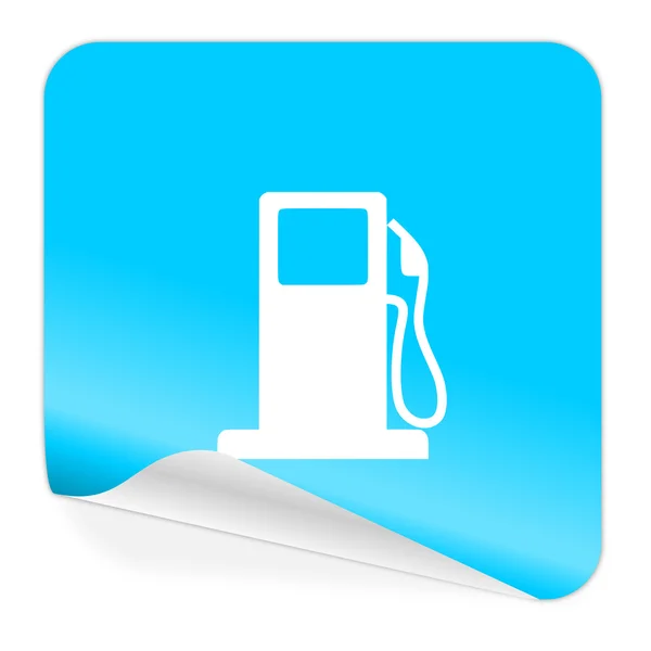 Icono de etiqueta engomada azul gasolina —  Fotos de Stock