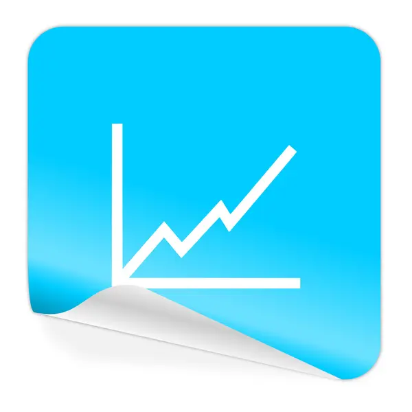 Chart blue sticker icon — Stock Photo, Image