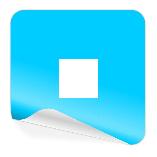Parar ícone adesivo azul — Fotografia de Stock