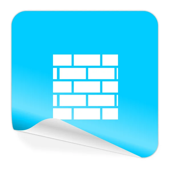 Icona adesivo firewall blu — Foto Stock