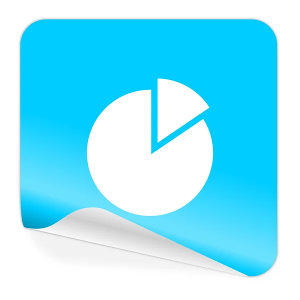 Diagram blå klistermärket ikonen — Stockfoto