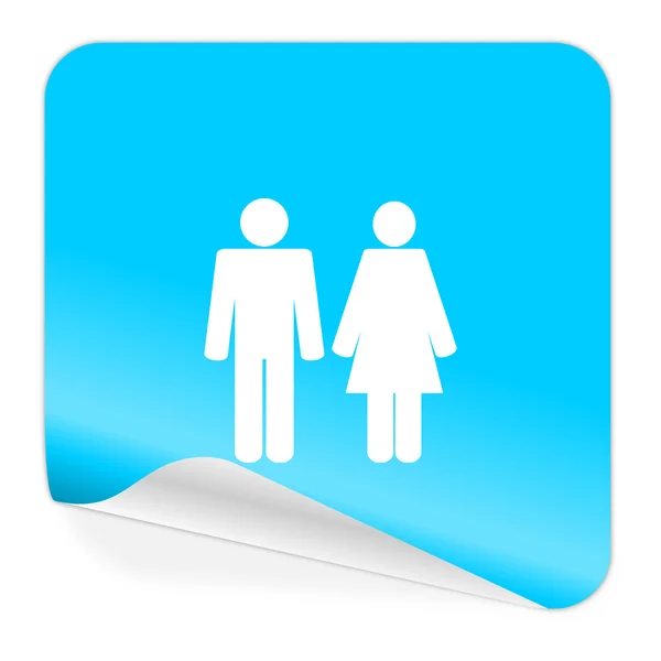 Paar blauwe sticker pictogram — Stockfoto