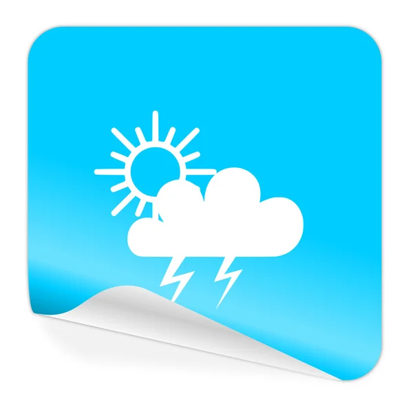 Ícone de etiqueta azul tempestade — Fotografia de Stock