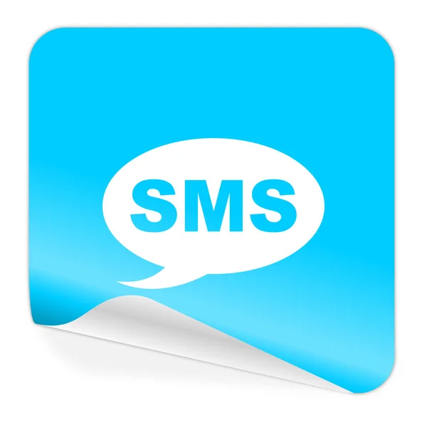 SMS naklejki niebieski ikona — Zdjęcie stockowe