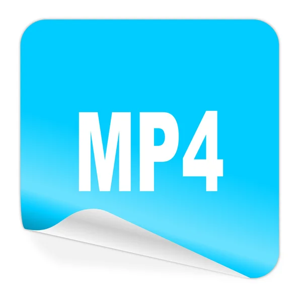 MP4 blå klistermärket ikonen — Stockfoto