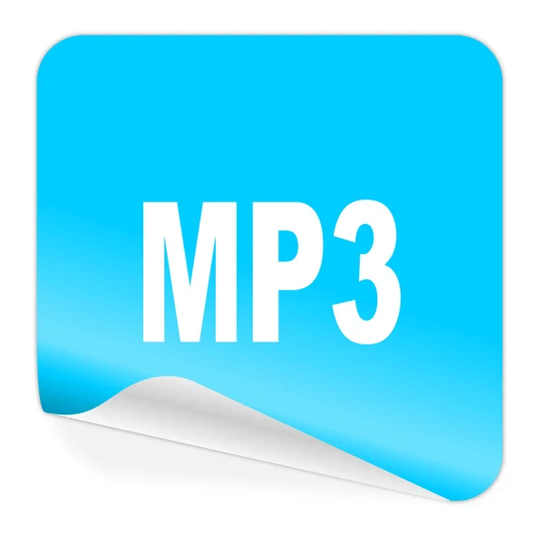 MP3 mavi etiket simgesi — Zdjęcie stockowe