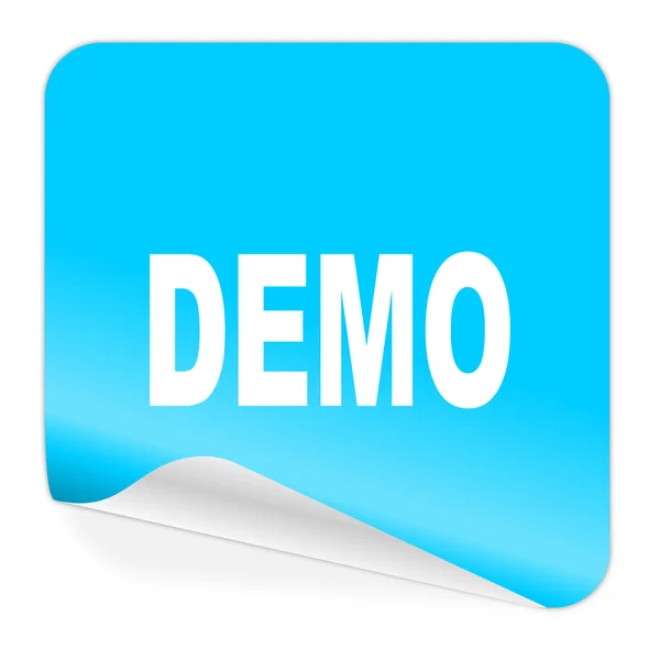 Icona adesiva demo blu — Foto Stock