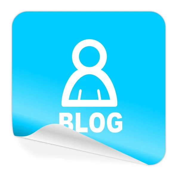 Blog icono pegatina azul — Foto de Stock