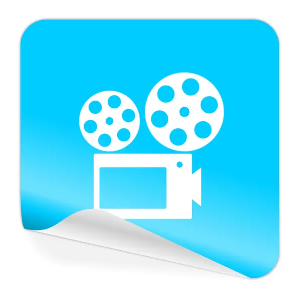 Movie blue sticker icon — Stock Photo, Image