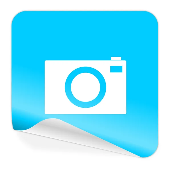 Camera blue sticker icon — Stock Photo, Image