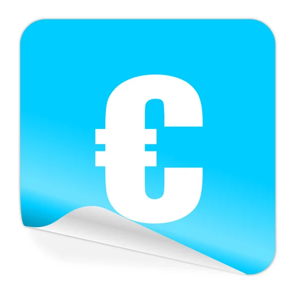 Εικονίδιο μπλε αυτοκόλλητο ευρώ — Φωτογραφία Αρχείου