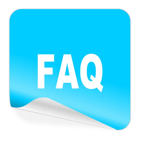 FAQ blauwe sticker pictogram — Stockfoto