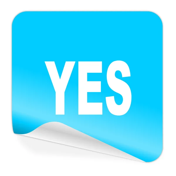 Yes blue sticker icon — Stock Photo, Image