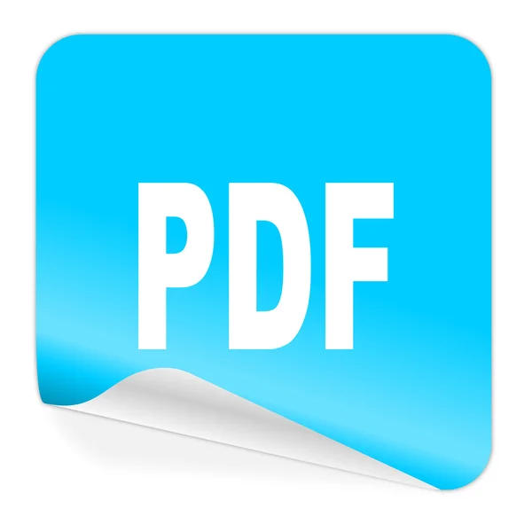 PDF naklejki niebieski ikona — Zdjęcie stockowe