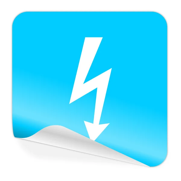 Bolt blå klistermärket ikonen — Stockfoto